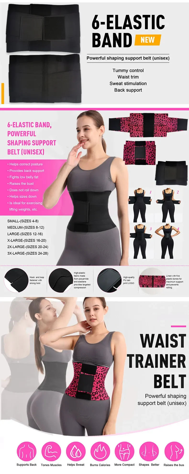 GleamGlow Triple Wrap Waist Trainer Belt